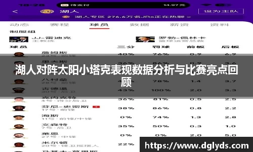 湖人对阵太阳小塔克表现数据分析与比赛亮点回顾